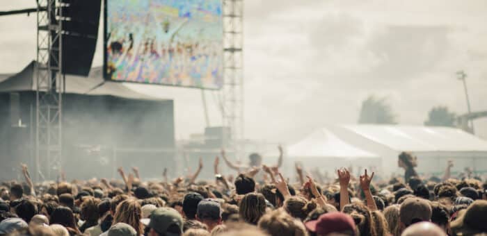 Blurry crowd at a music festival